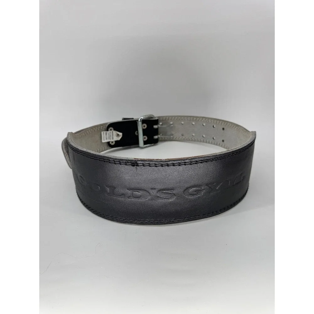 Gold's Gym Weightlifting Belt Men L/XL Black Leather Foam Padded Gorpcore Gym